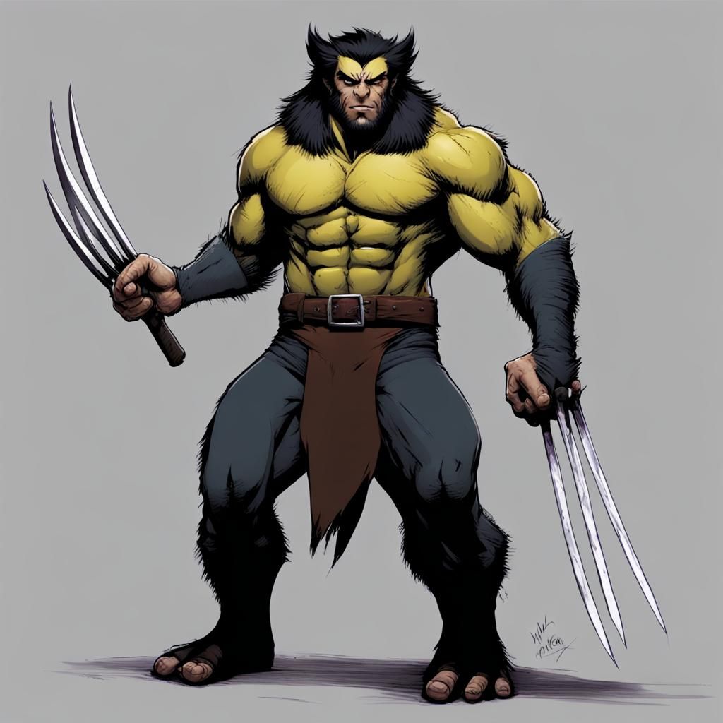 Fearsome Half-Orc Warrior Ready to Strike