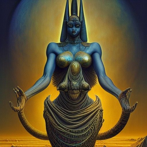 Anubis in Celestial Solarpunk Digital Art