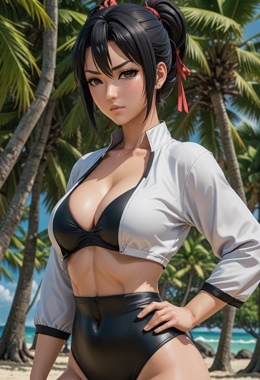 Adult Tenten wearing black bikini
