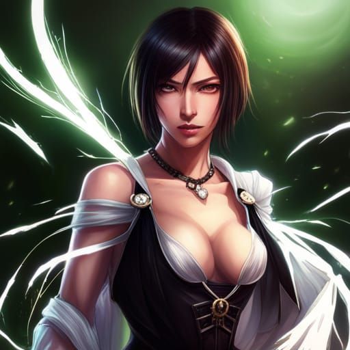 Lightning Woman Portrait in Hyperdetailed Digital Art