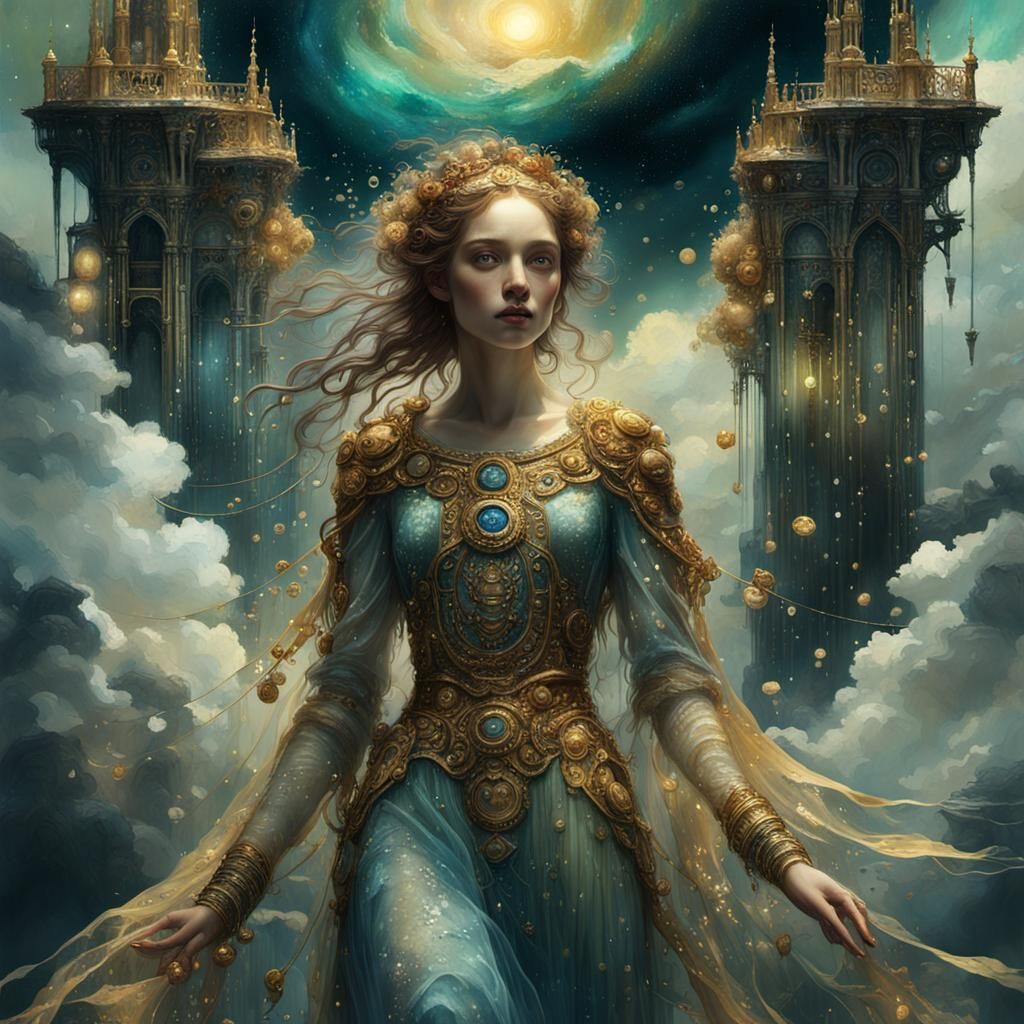 Mystical Sky Entrance in Acrylic and Watercolour