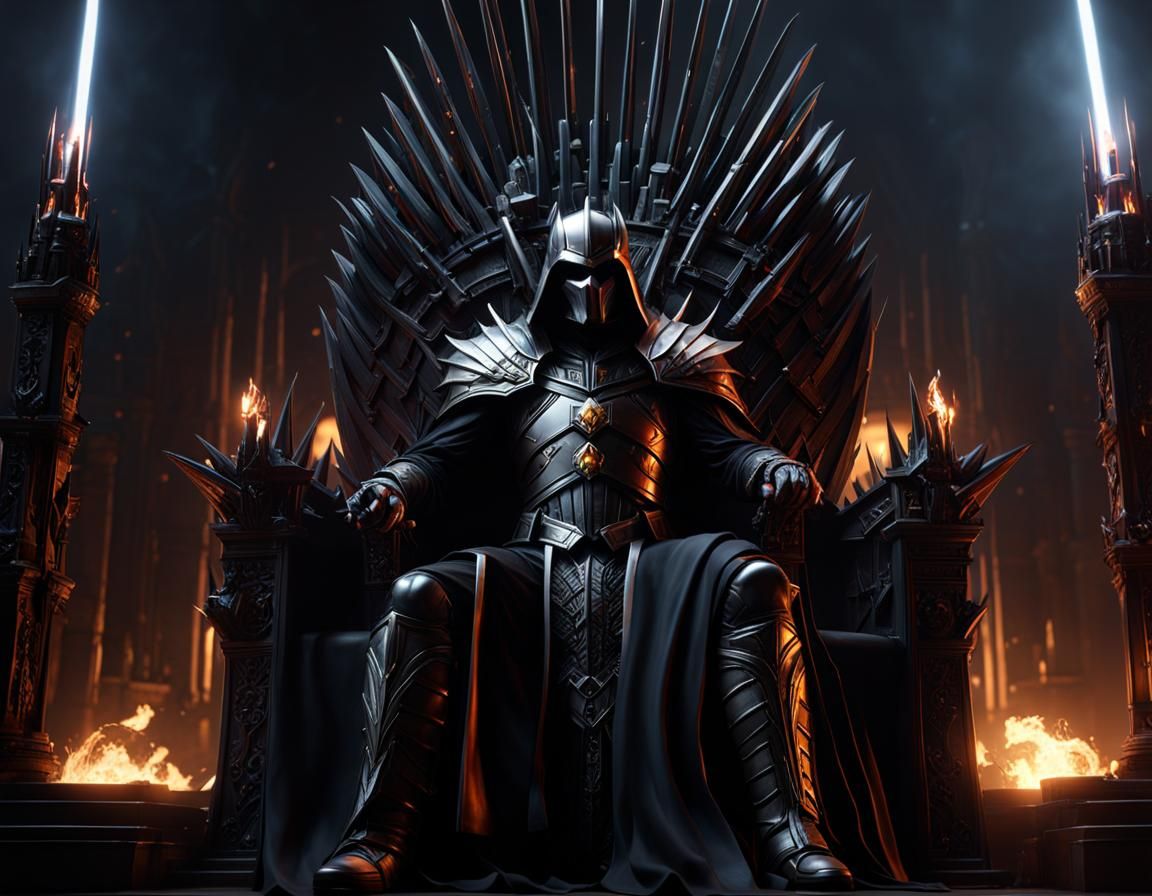 Dark Lord on Throne: 8K Concept Art