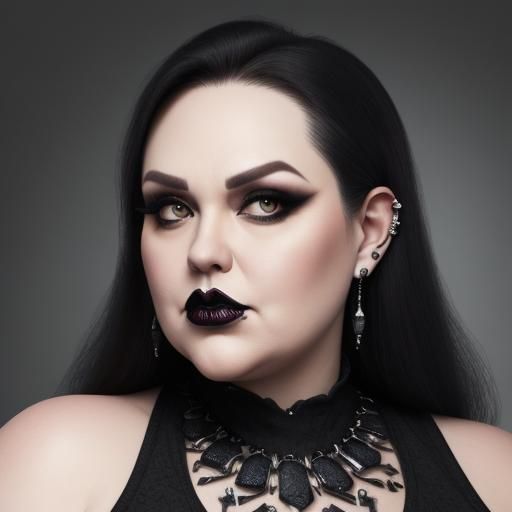 Photo-Realistic Close-Up of a Teen with Gothic Piercings