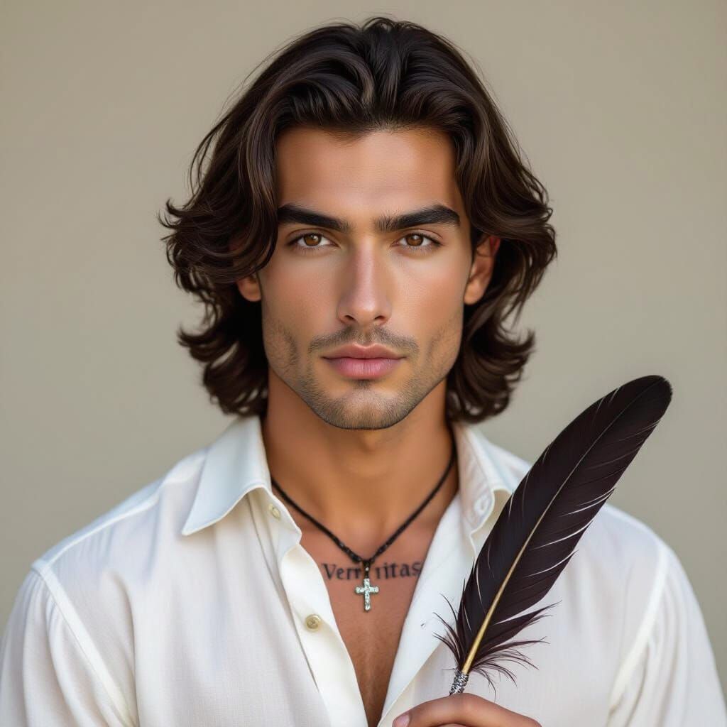 Charismatic Italian Man in Renaissance Style