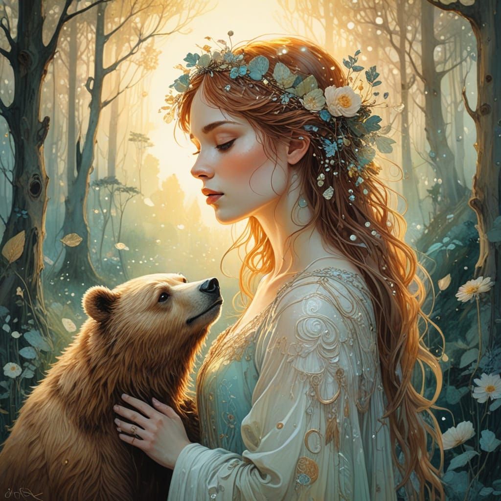 Whimsical Spring Fantasy in Watercolor and Opalescent Hues