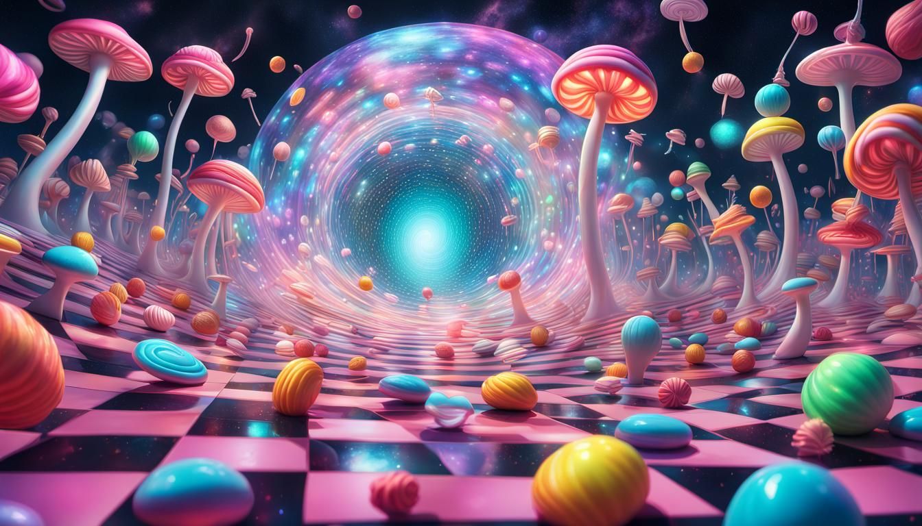 Alice in Wonderland: Holographic Wormhole in Candy Art