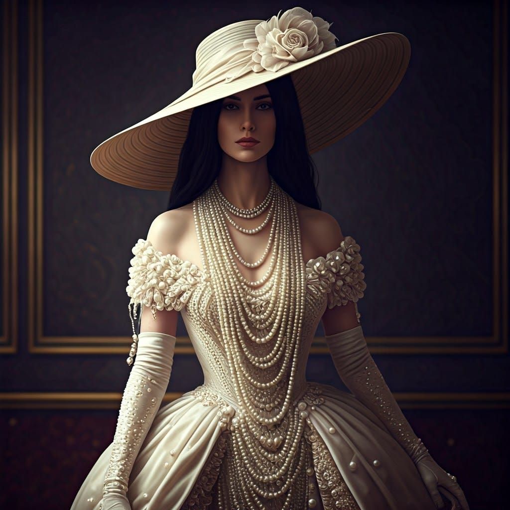 Elegant Enigma in Pearlescent Splendor