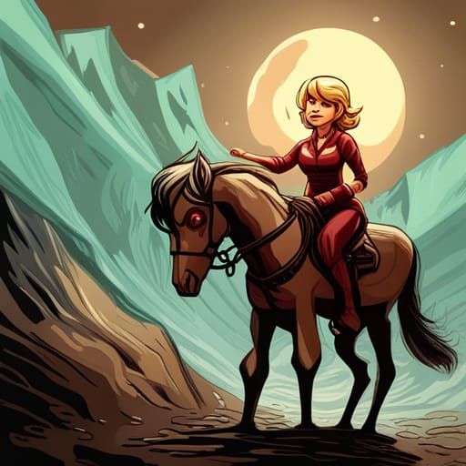 Leslie Knope centaur painting