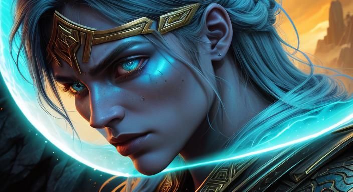 Cryptonian Warrior Woman in Sci-Fi Asgard