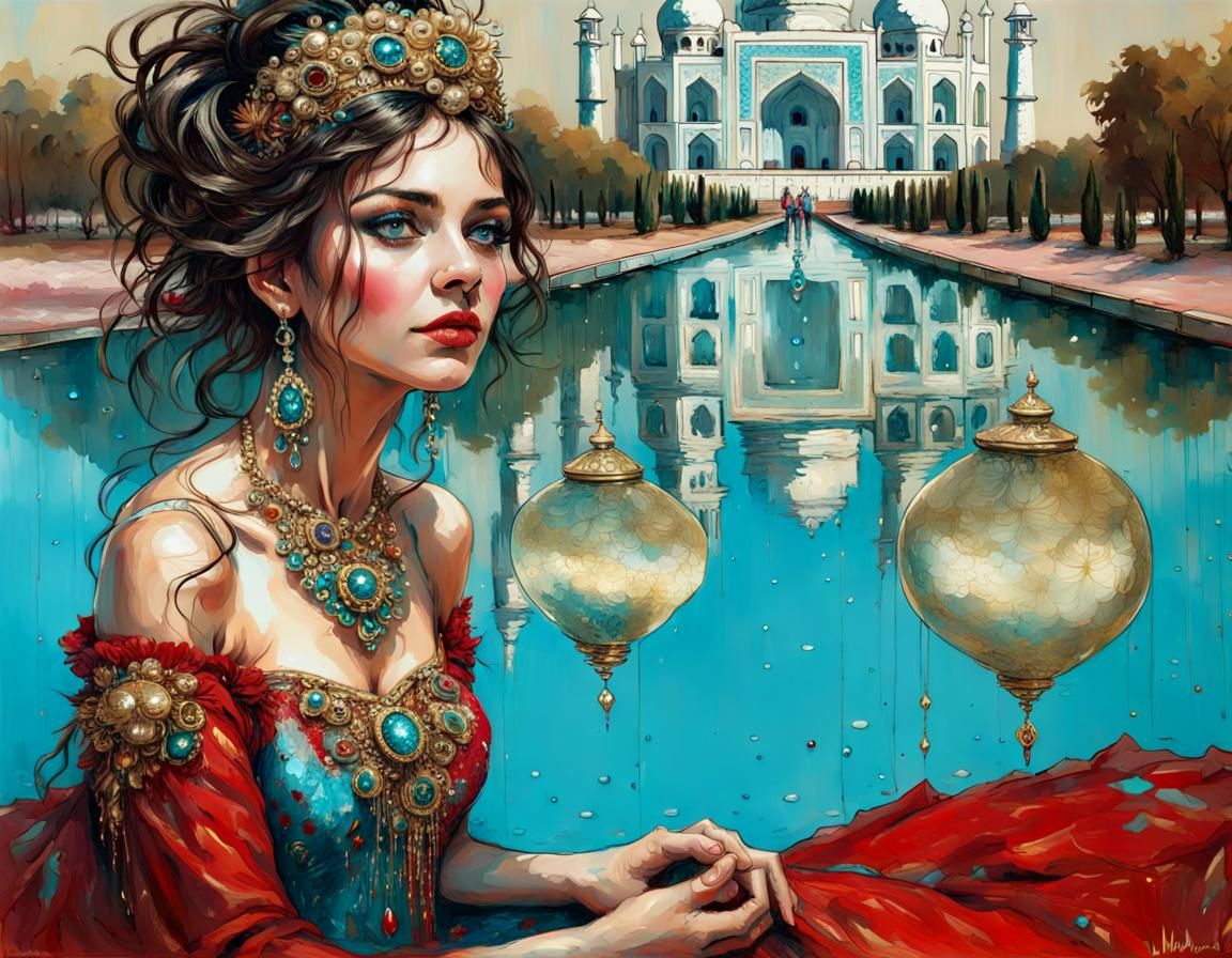 Persian princess in the Taj-Mahal mausoleum