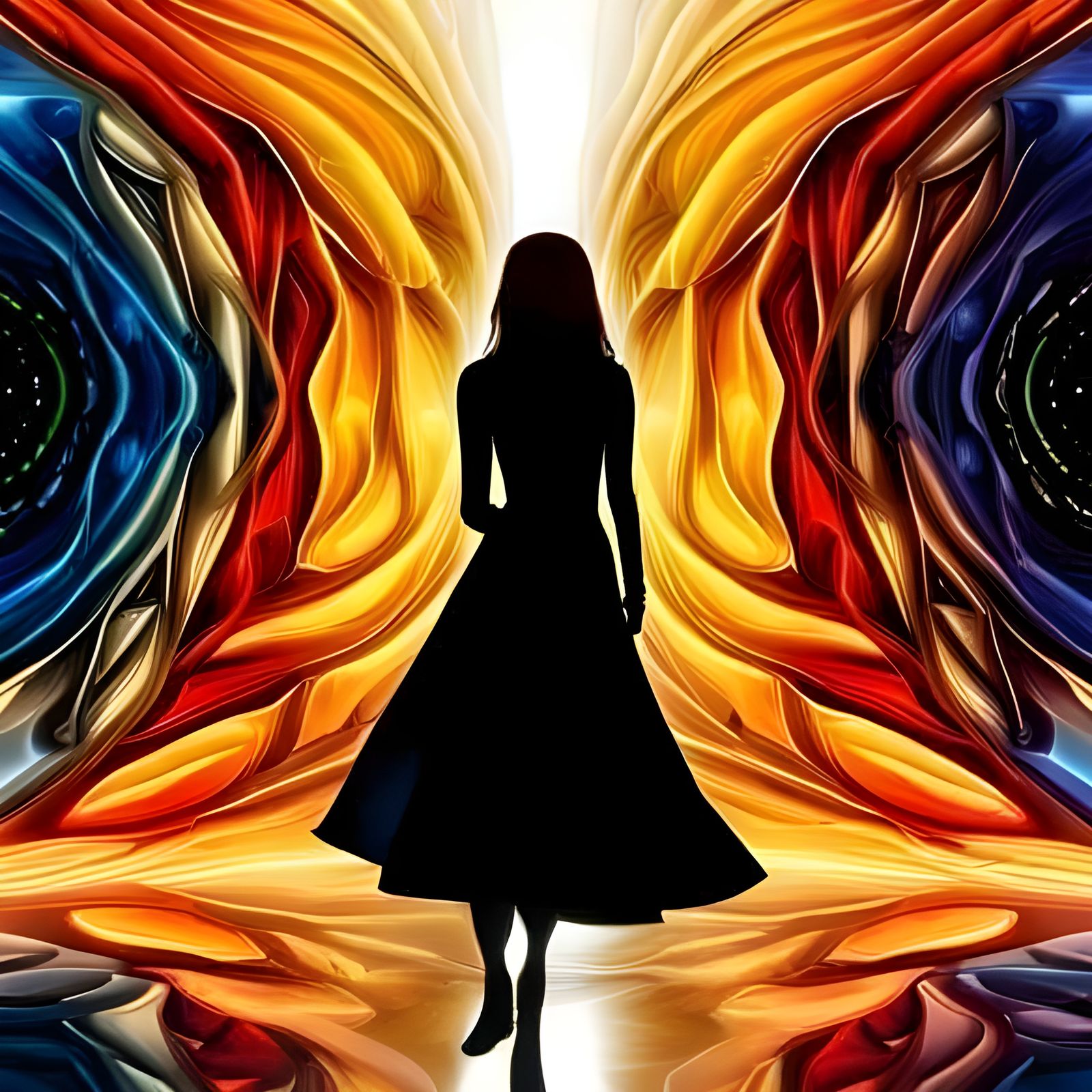 Futuristic Portal Reflects Neon Cyberpunk World