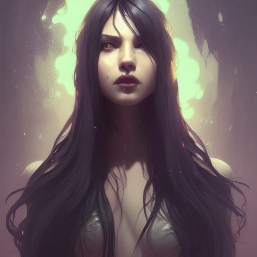 Shadow Witch Portrait in Hyperdetailed Style