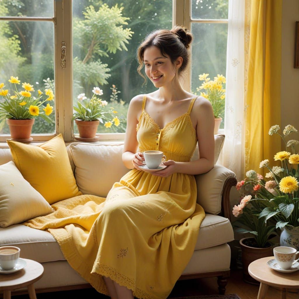 Whimsical Morning Serenity in Cozy Garden Oasis