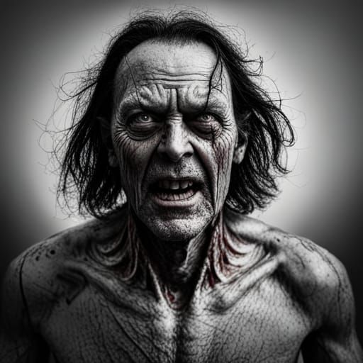 Grotesque Figure with Blood, Wet Plate Photography