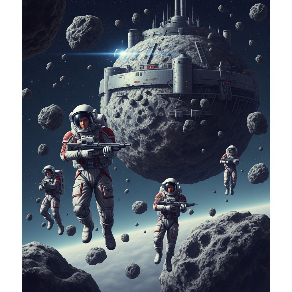 Asteroid Prison Guarded by Armed Astronauts