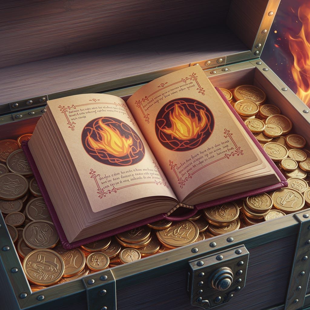Arcane Treasure Unveiled in Vibrant Oil Painting Style