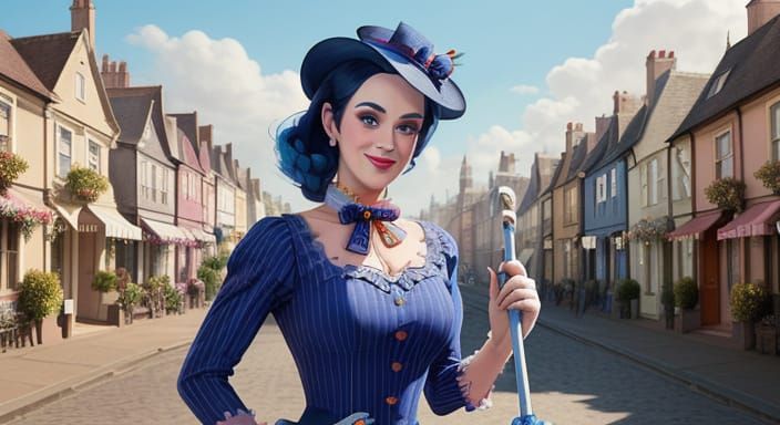 Gothic Mary Poppins Portraits in Vibrant Colors
