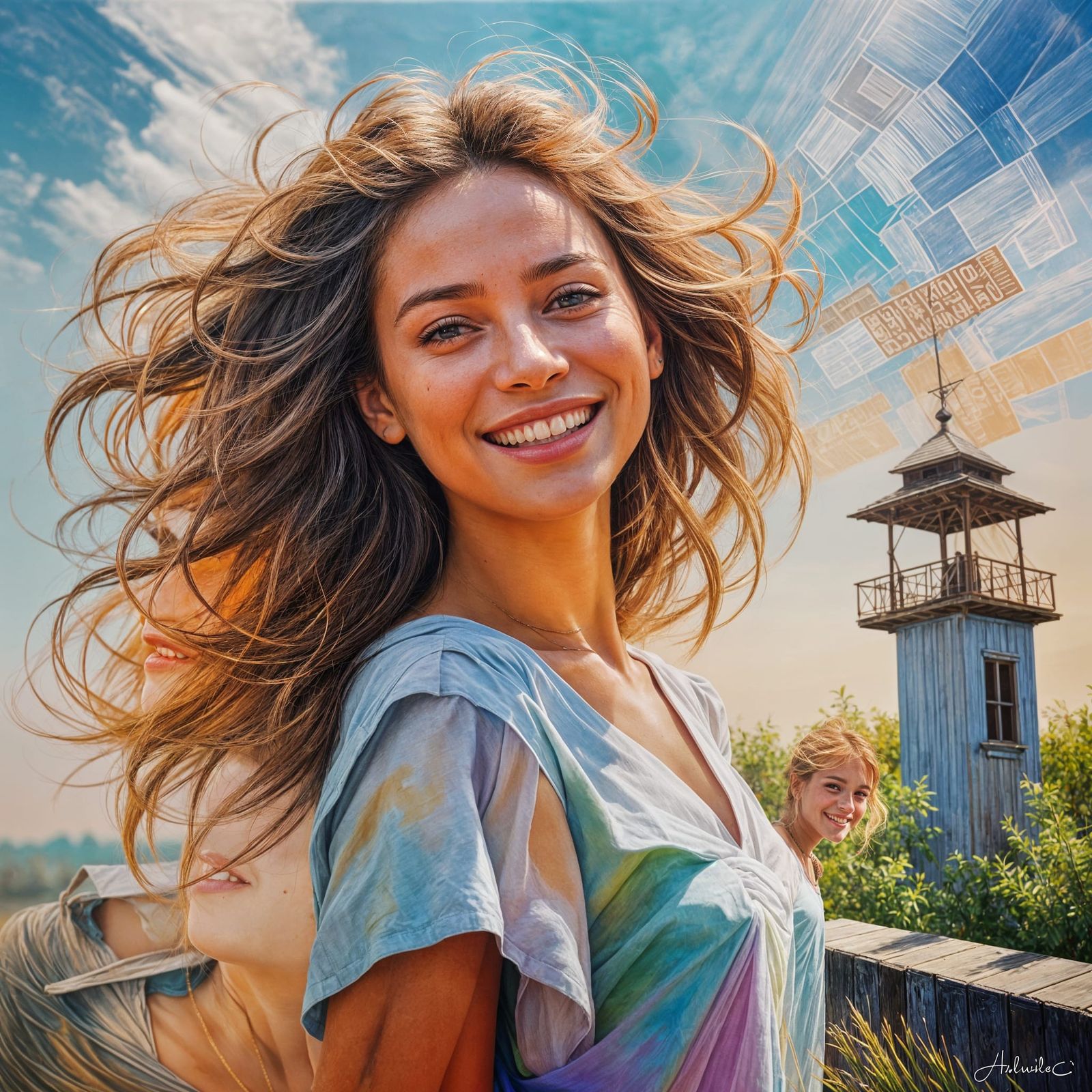 Smiling Girl with Positive Vibes in Beautiful Weather