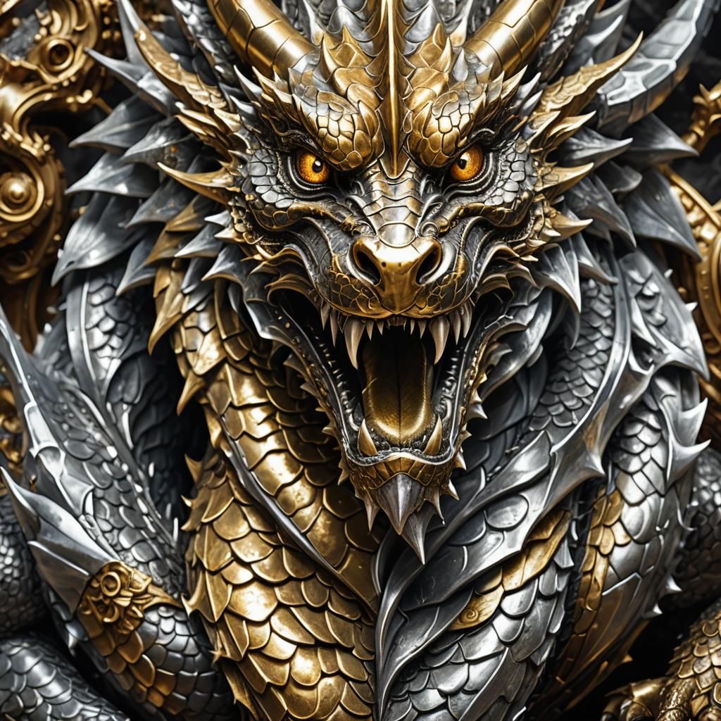 a dragon in the rain