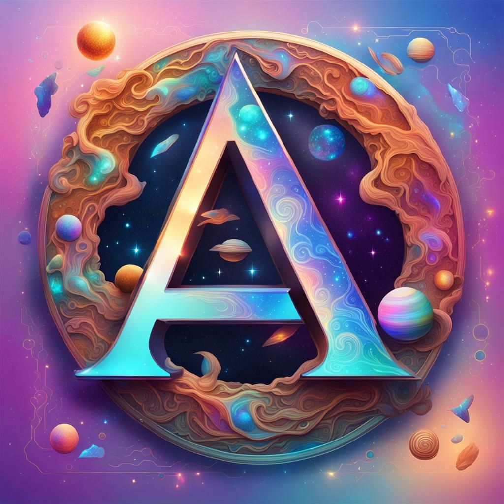 Holographic Logo Design: Letters A and B