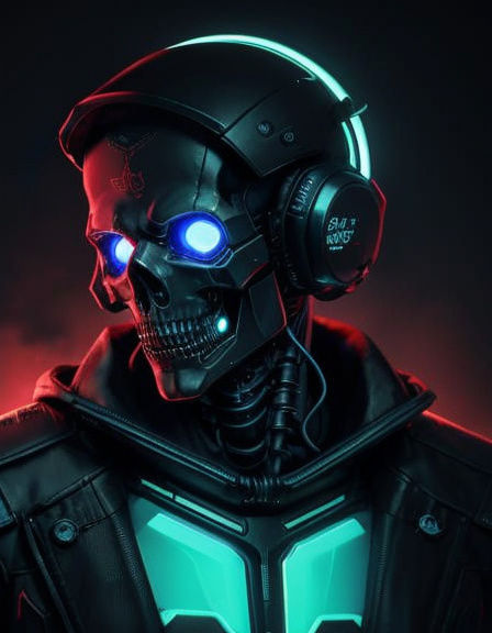 Menacing Wired Skeleton with Blue Voltage Eyes
