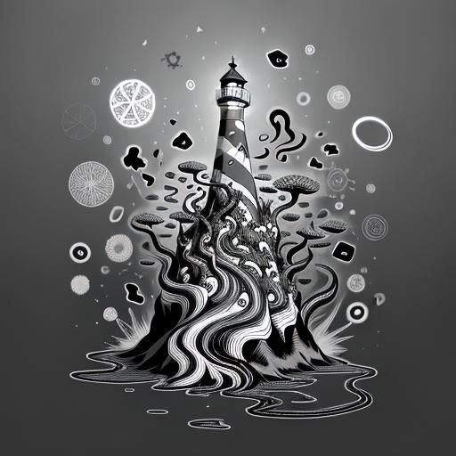 Abstract Flow of Time: Eldritch Technical Drawing