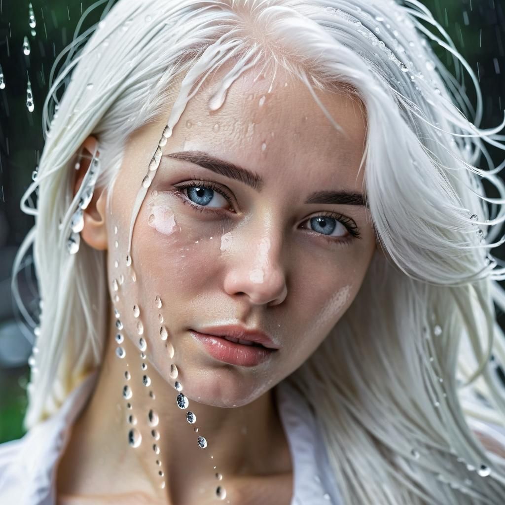 Diamond Art Portrait of a White-Haired Woman