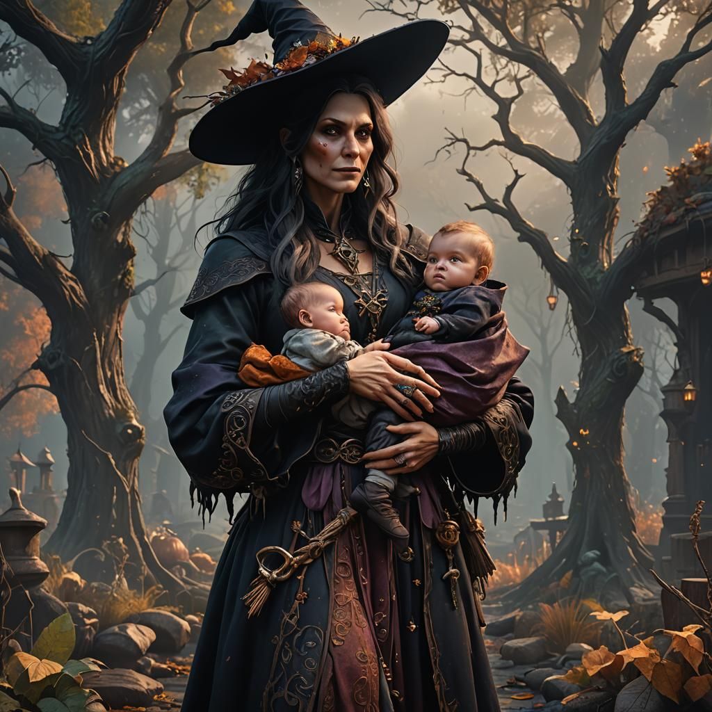 Witch and Child: Fantasy Concept Art