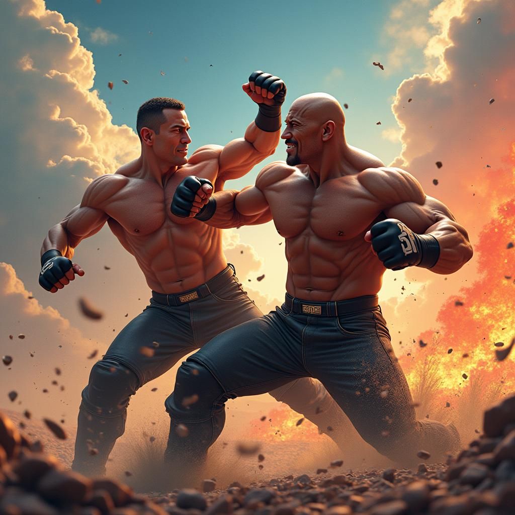 Epic Battle: Cena vs. The Rock in Dreamscape