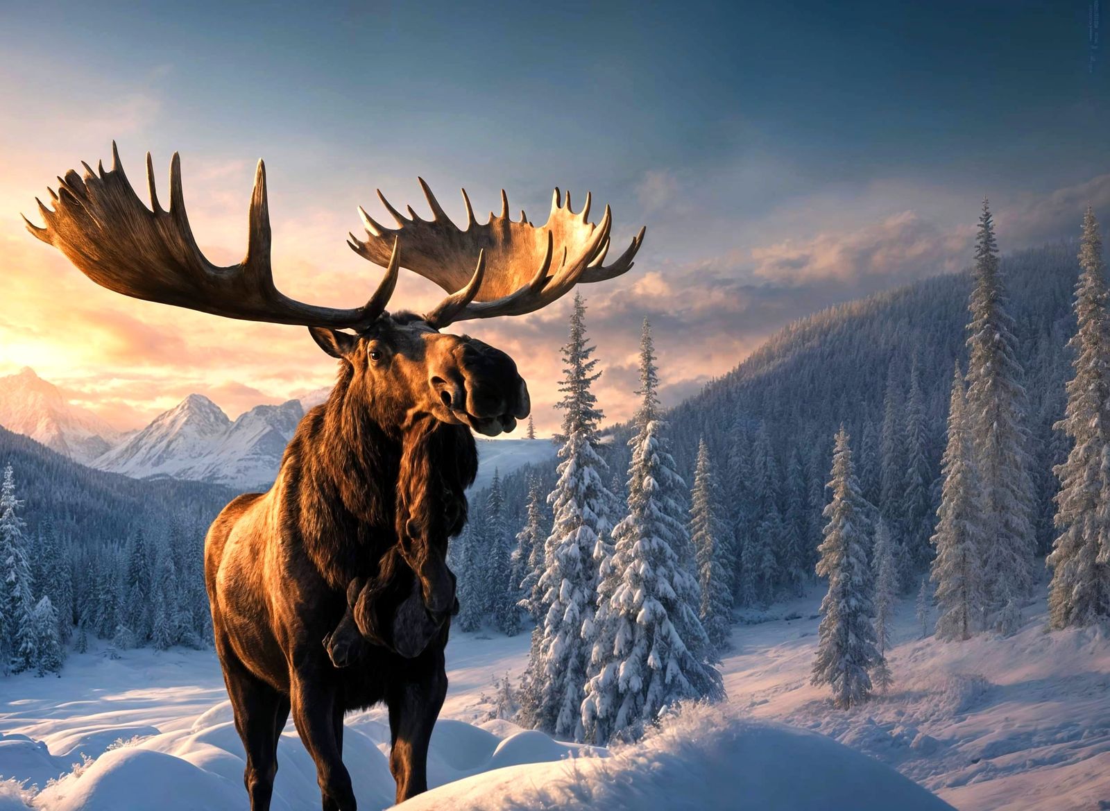 Moose Hunt Season in Sweden: Detailed Art