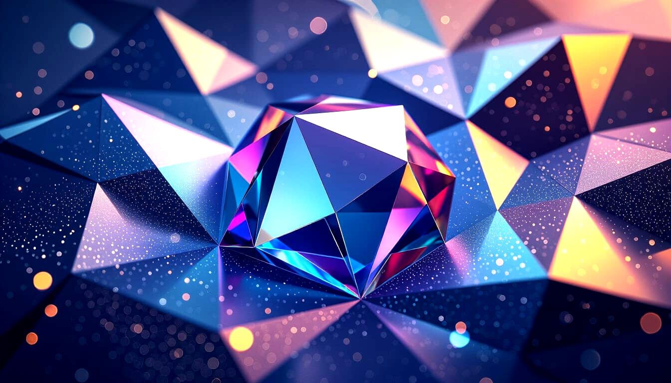 Luxury Geometric Holographic Background with Metallic Surfac...
