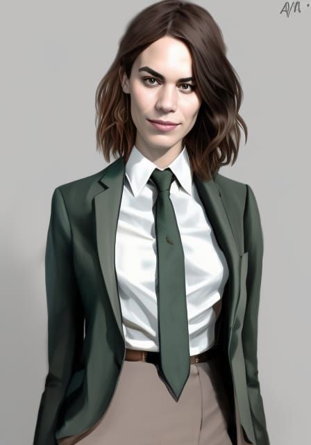 woman wearing a tie