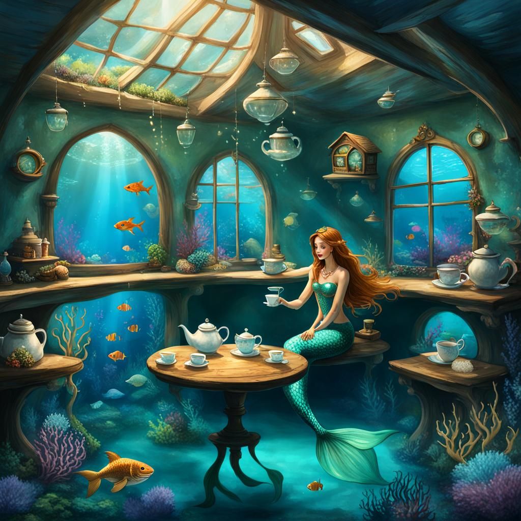Mermaid's Underwater Tea Party
