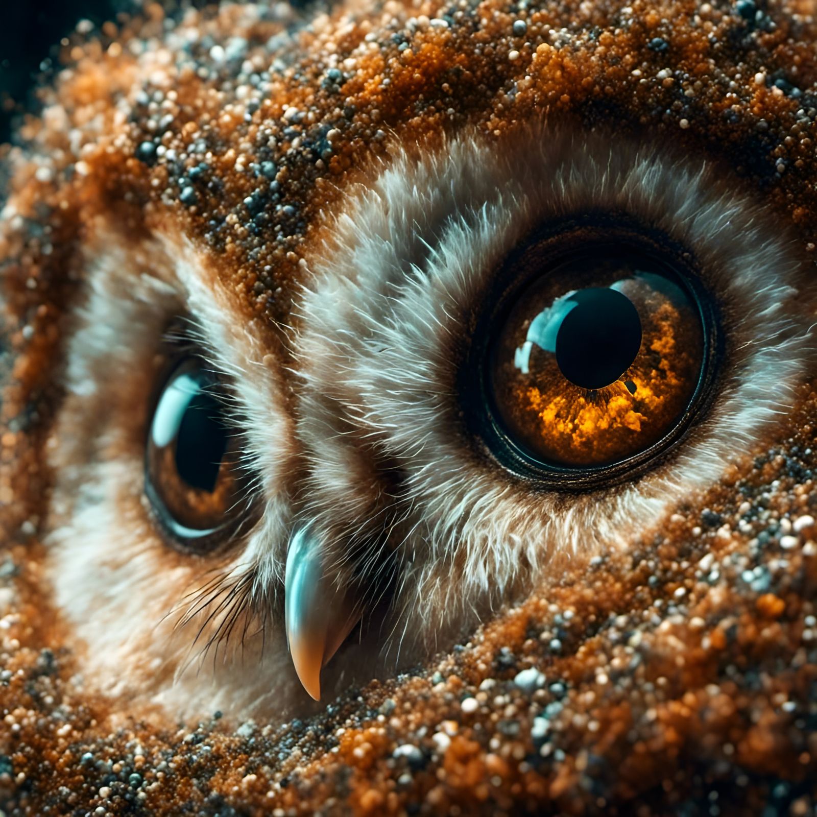 Macro Shot of a Barn Owl's Eye