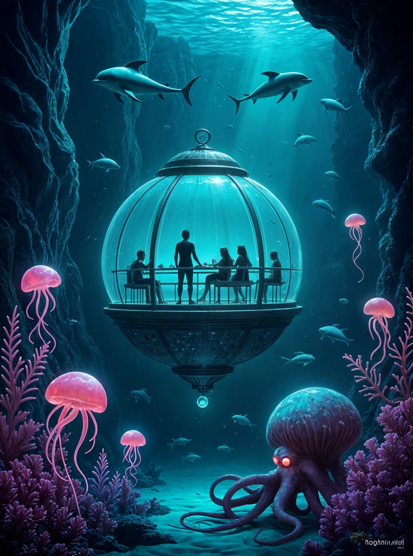 Futuristic Underwater Cafe in Coral Canyon