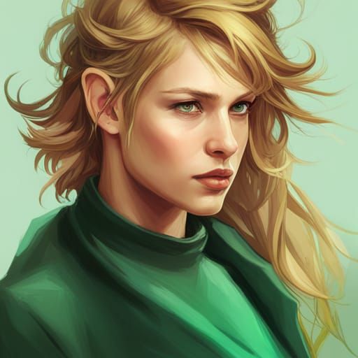 Blonde Girl Portrait in Dynamic Lighting