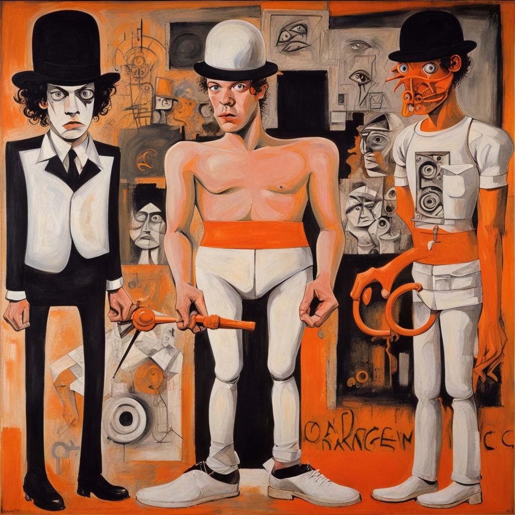 A Clockwork Orange in Abstract Cubist Style