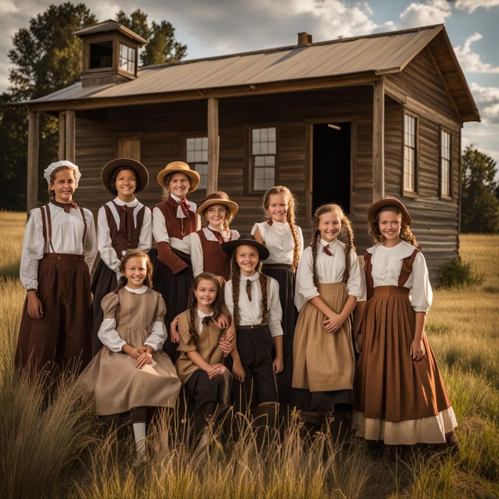 Old Schoolhouse on the Prairie: Victorian Era Students