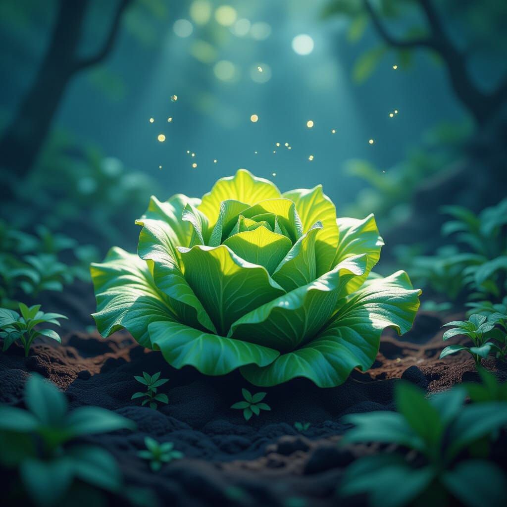 Lettuce in Fantastical Environment, Epic 3D Graphics