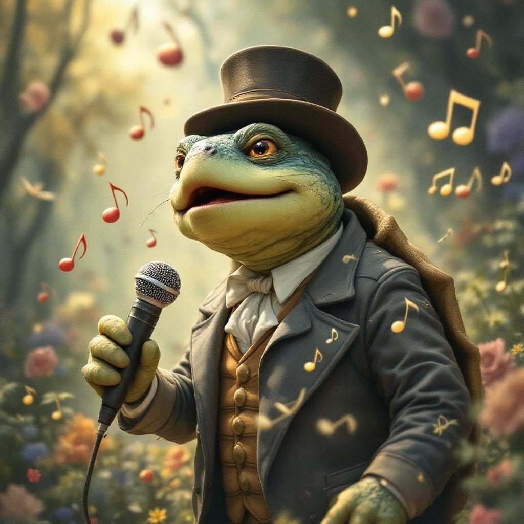 Singing Turtle in a Fantastical World