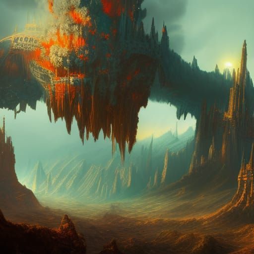 Detailed Matte Painting of a Nuclear Explosion