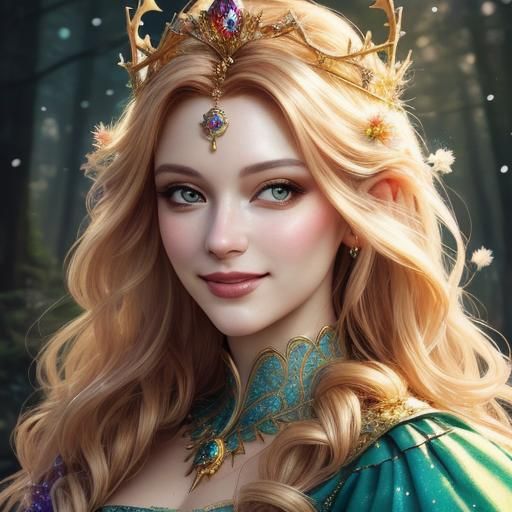 Magical Winter Portrait of a Beautiful Princess