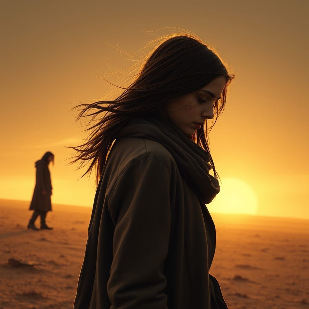 Young Woman Finds Hope in Desolate Landscape