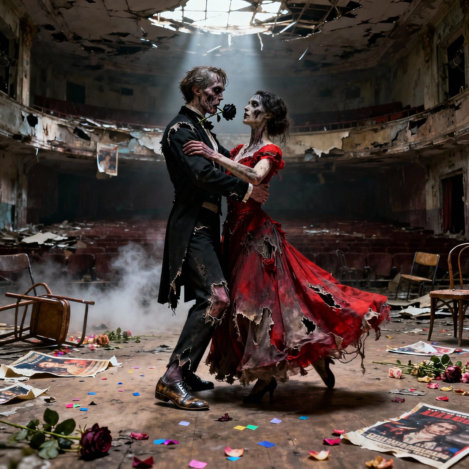 Zombie Dancers Waltz in Ruined Theater