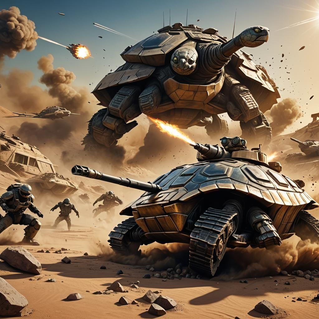 Turtle-Tank Hybrid Rushes Into Battle: 3D Game Art