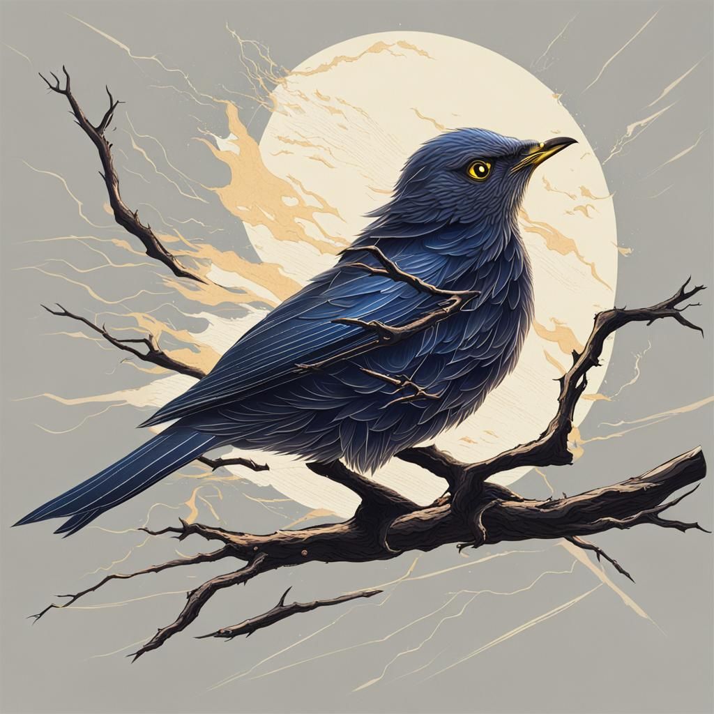 Majestic Lightning Bird Soaring Through Storm