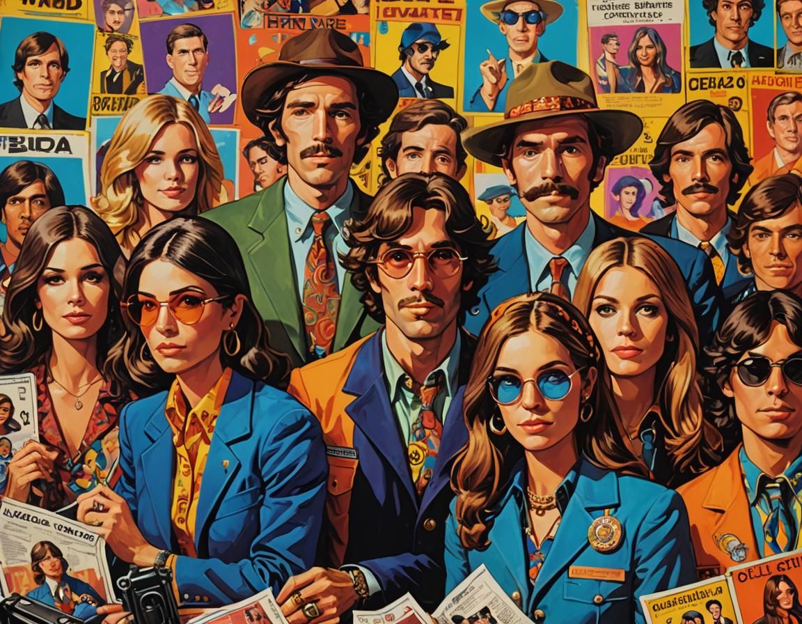 Groovy 1970s Illustration of Friends on Watchlists