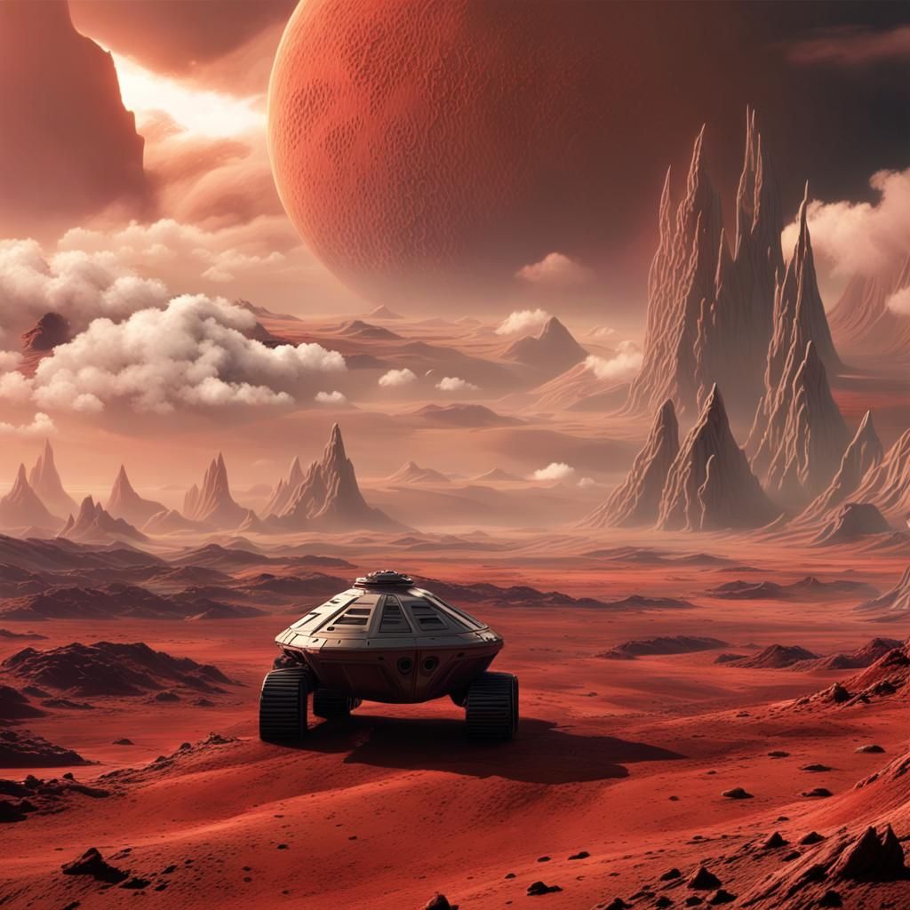 Alien Planet Landscape with Advanced Bases