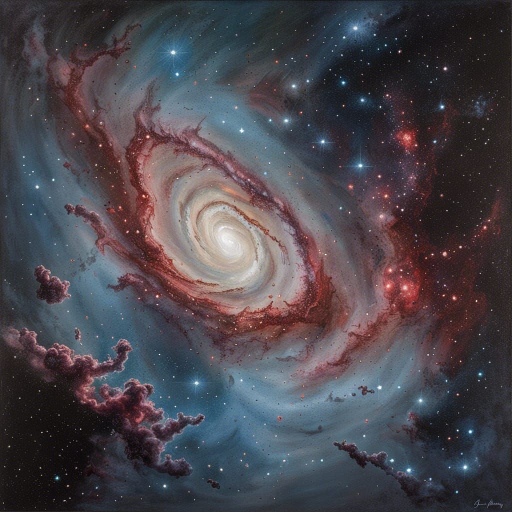 Triangulum Galaxy in Oil Painting Style