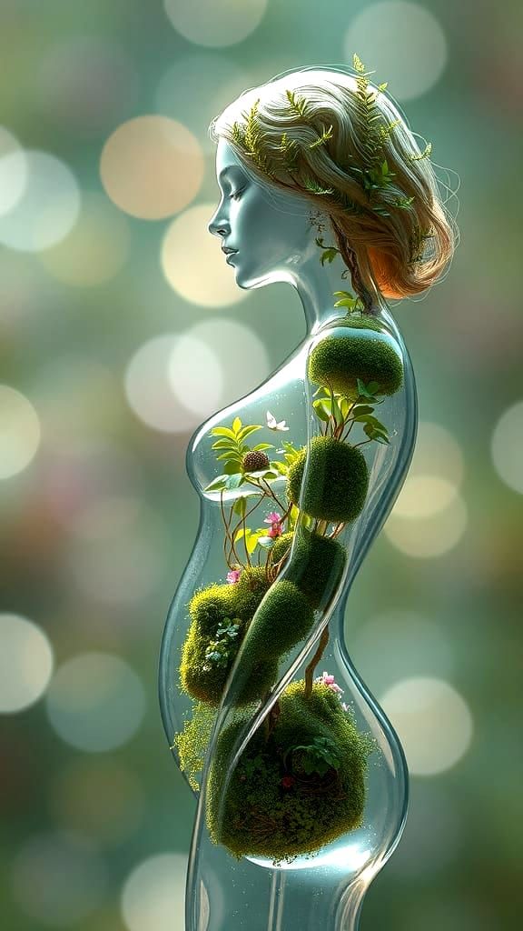 Transparent glass woman